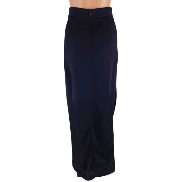 Cushnie Et Otchs Runway Aphrodite High Slit Maxi Skirt 6 Navy New - Picture 10 of 16